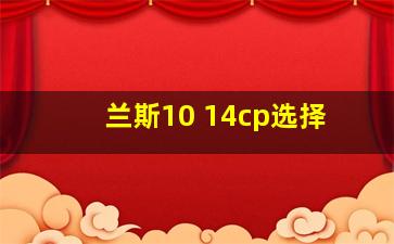 兰斯10 14cp选择